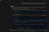 Screenshot of a coding chat interface where the user requests a Python script with CLI options using the `click` module. The response provides a detailed guide, including installation instructions (`pip install click`) and a code snippet for processing an input file and saving the result to an output file. The left sidebar displays recent activity and categories, including today’s and previous days’ items like “Firms Embrace AI” and “Recipe Ingredients Transcription.” The footer contains a messa