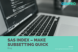SAS Index — Make Subsetting Quick | SAS Programming