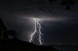 Thunderstorms come in Autumn in Japan