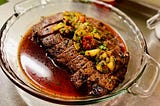 Juicy Grilled Flank Steak ~ Roasted Tomato, Herb & Garlic Marinade