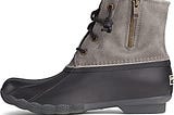 Sperry Women's Saltwater Boots, Black/Grey, 7.5 Wide