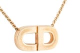 Christian Dior CD Logo Pendant Rose Gold Plated Layered Chains Stainless Steel CD Necklace