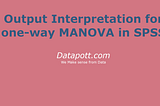 Output Interpretation for One-Way MANOVA