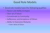 Tips to be a Good Role model