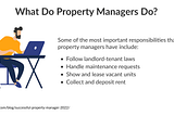 What does a property manager do