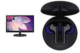 LG 19-inch (47 cm) HD Ready Monitor, TN Panel with VGA Port - 19M38AB (Black) + LG Tone Free Wireless Earbuds and IPX4 Water Resistance (Black, FN6)