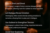 Learn from Ernest Hemingway’s Dialogue