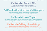Musings and Music about Moving to Californ-i-a