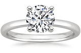 14K White Gold 4-Prong Round Cut Solitaire Diamond Engagement Ring (0.99