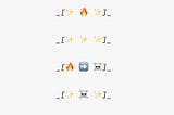 Emoji and Markdown make for a pretty good storyboarding tool.