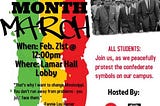 Black History Month March to protest Confederate symbols