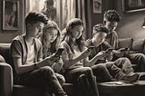 5 teenagers watching TikTok on their phones