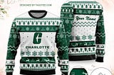 UNCC 49ers Ugly Sweater: Deck the Halls in Green & Gold (Customizable)