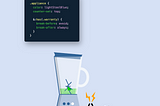 Appliance: cartoon of a broken blender leaking its content. It is next to some CSS code: .appliance { color: lightsteelblue; counter-set: top; :has(.warranty) { break-before:avoid; break-after: always; }}