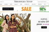 Shoppers Stop E-Commerce Website Clone, Using HTML, CSS & JavaScript