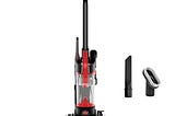 BISSELL CleanView Compact Upright Vacuum, Fits In Dorm Rooms & Apartments, Lightweight with Powerful Suction and Removable Extension Wand, 3508, Red,black