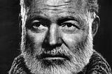 Portrait of Ernest Hemingway.
