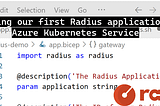 Building your first Radius application on Azure Kubernetes Service