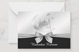 Black And White Ramadan Kareem Note Card