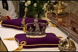 The Queen’s Crown is placed on the Altar at St George’s Chapel, Windsor