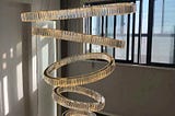 6 Tier Crystal Ring Chandelier for High Ceiling — Seus Lighting