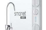 SMONET Tankless Reverse Osmosis System: 7 Stages Reverse Osmosis Drinking Water Filter 600 GPD with Smart LED Faucet Under Sink RO Water Filtration Systems for Whole Home 2:1 Pure to Drain NSF 58/372