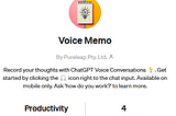 Voice Memos with ChatGPT: My First “GPT”