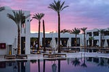 A beautiful swiming pool in a hotel, representing the question "Are Hotels/Resorts a good career path?"