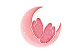 Pink Baby Feet with Crescent Moon