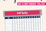 Today's printable is a debt tracker from the Pink and Navy finance kit in the club. I had several requests for a debt tracker. You can write each month the remaining balance on your debt. Get this and many other printables at iheartplanners.com