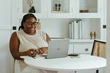 Manager in a virtual meeting