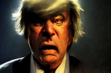 Illustration of Donald Trump looking confused