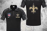 NFL New Orleans Saints Tactical Polo Shirt, Custom Football Zip Polo Shirt