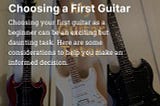 Choosing a First Guitar