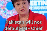 PAKISTAN WILL NOT DEFAULT, IMF CHIEF