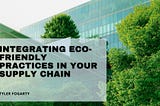 Integrating Eco-Friendly Practices in Your Supply Chain | Tyler Fogarty | Professional Overview