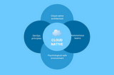 Elements of cloud native: cloud native architecture, autonomous teams, psychological safe environment, devops principles