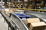 Packages on a conveyor belt
