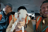 Kip, Kam, and a rescued lamb