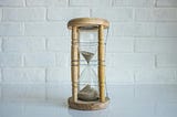 A wooden hourglass