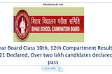 Bihar Board Class 10th, 12th Compartment Result 2021 Declared, Over two lakh candidates declared pass