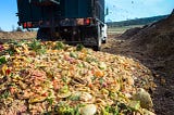 Rotting food dumped by a truck