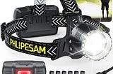 150,000 Lumens Rechargeable Headlamp for Adults | Ultra-Bright LED Forehead Headlamp with Motion Sensor | 9 Lighting Modes | IP68 Waterproof | 115° Adjustable | Perfect for Camping, Hiking and Fishing