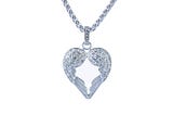 316L Stainless Steel Bling Heart Jewelry Black White Crystal Rhinestone Angel Wings Pendant
