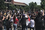 I went with my son to a protest in downtown Walnut Creek today.