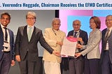 Dr. Veerendra Heggade, Chairman Receives the EFMD Certificate | SDMIMD