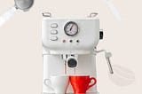 220V Bear Capsule Coffee Maker with Milk Frother, Semi-Automatic Espresso Machine