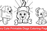 Very Cute Dogs Coloring Pages For Kids And Adults (Free Printable PDF)