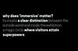 On immersion & interactivity via #MW2019