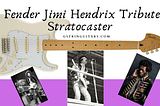 A Feature image of the Jimi Hendrix guitar and images of the Artist